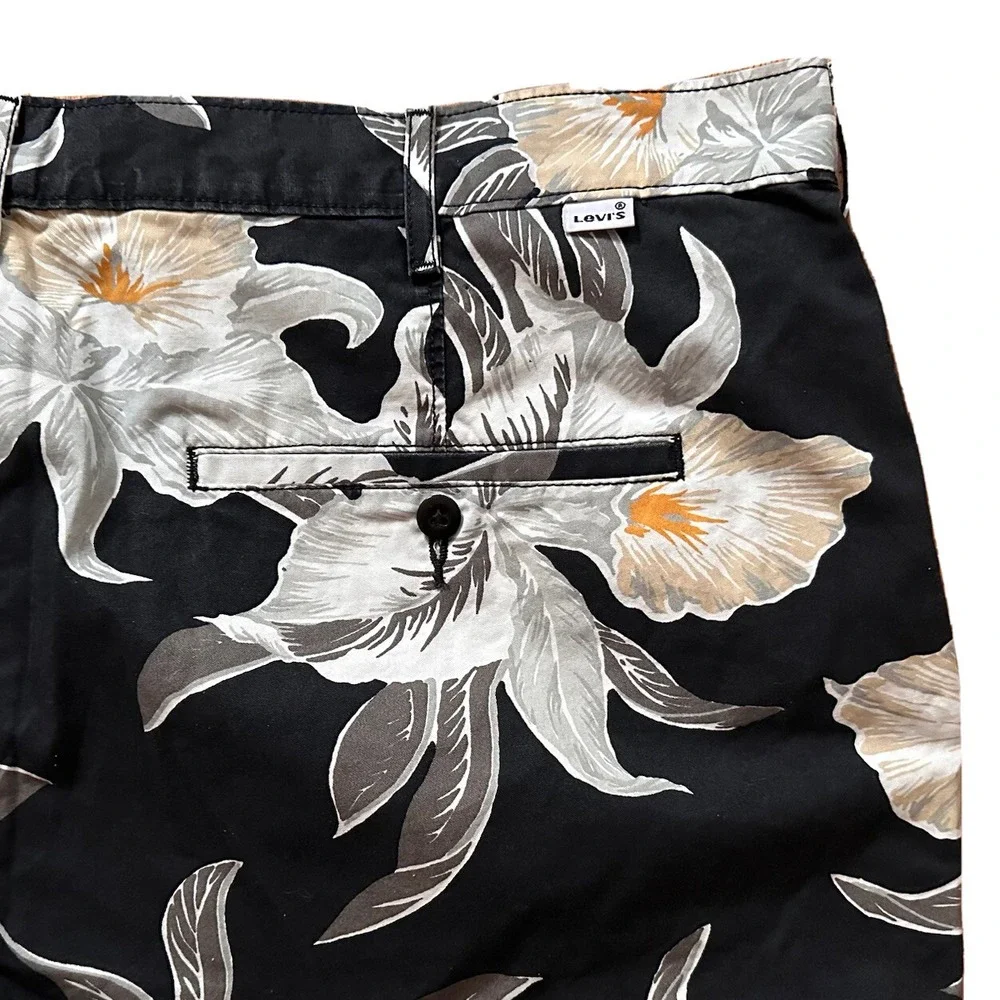 Levi Strauss Floral Shorts Mens W40 Floral Navy‎ Leaf Classic Chino Shorts